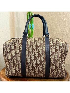 CHRISTIAN DIOR VINTAGE BROWN MONOGRAM TROTTER HANDBAG